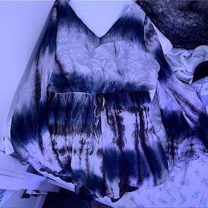 Pink Lily Boutique Navy Tie Dye Romper💕